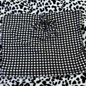 Me to We Black and White Gingham Tube Crop Top